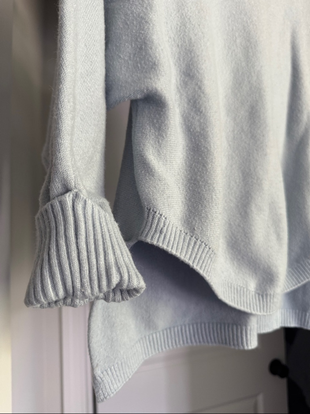 Cozy Light Blue Crewneck Women's Sweater - Picture 2 of 5
